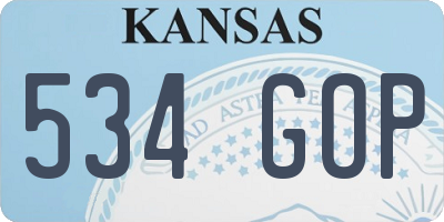 KS license plate 534GOP