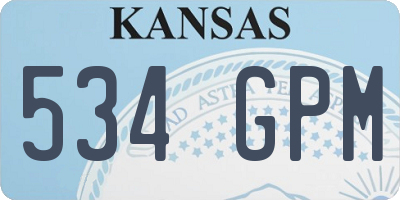 KS license plate 534GPM