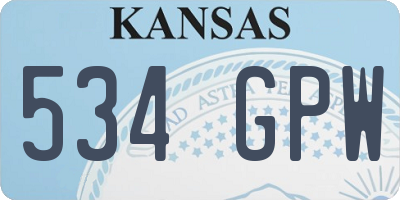 KS license plate 534GPW