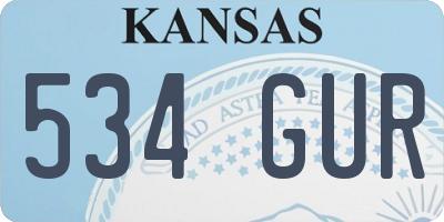 KS license plate 534GUR