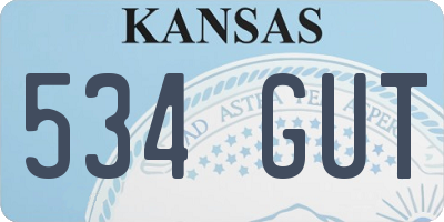 KS license plate 534GUT