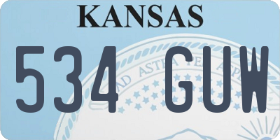 KS license plate 534GUW