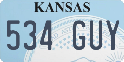 KS license plate 534GUY