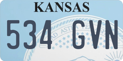 KS license plate 534GVN
