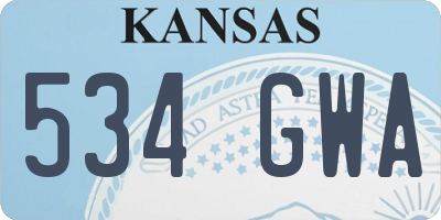 KS license plate 534GWA