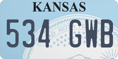 KS license plate 534GWB