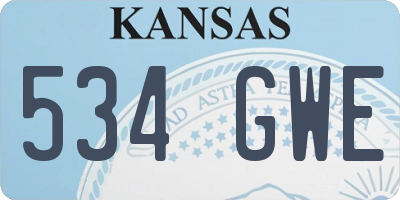 KS license plate 534GWE