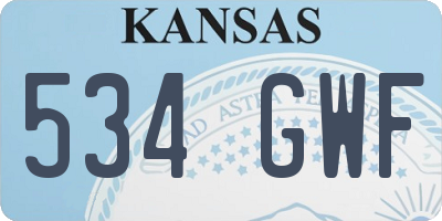KS license plate 534GWF