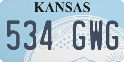 KS license plate 534GWG