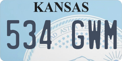 KS license plate 534GWM