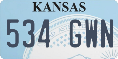 KS license plate 534GWN