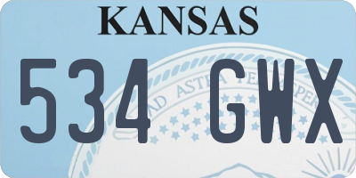 KS license plate 534GWX