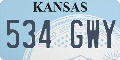 KS license plate 534GWY