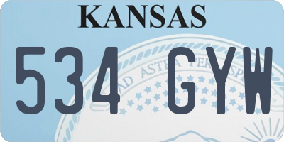 KS license plate 534GYW