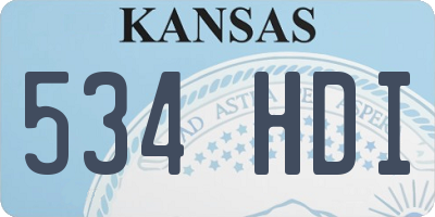 KS license plate 534HDI