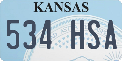 KS license plate 534HSA