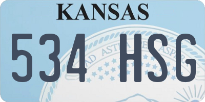 KS license plate 534HSG
