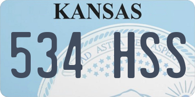 KS license plate 534HSS