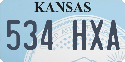 KS license plate 534HXA