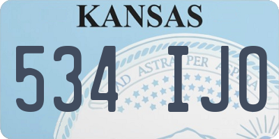 KS license plate 534IJO