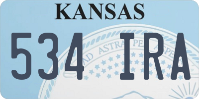 KS license plate 534IRA
