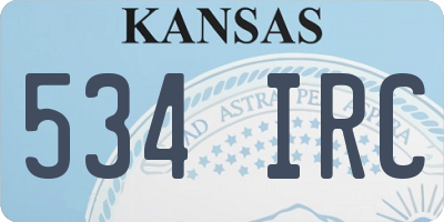 KS license plate 534IRC