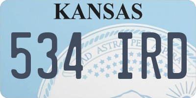 KS license plate 534IRD