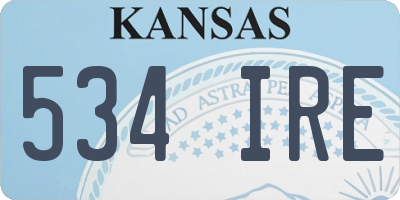 KS license plate 534IRE