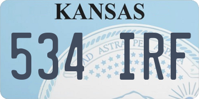 KS license plate 534IRF