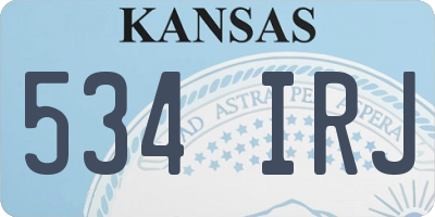 KS license plate 534IRJ