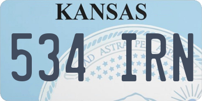KS license plate 534IRN