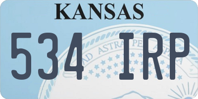 KS license plate 534IRP