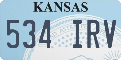 KS license plate 534IRV