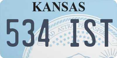 KS license plate 534IST