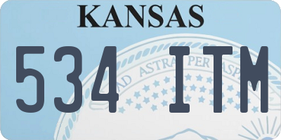 KS license plate 534ITM