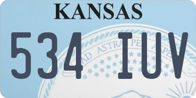 KS license plate 534IUV