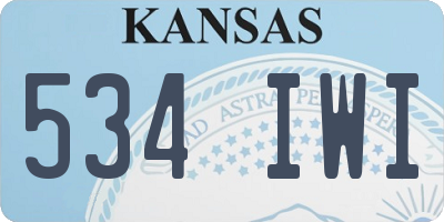 KS license plate 534IWI