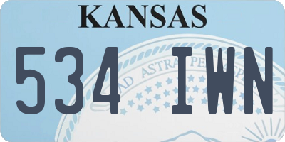 KS license plate 534IWN