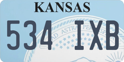 KS license plate 534IXB