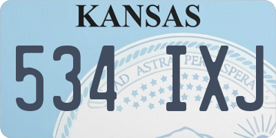 KS license plate 534IXJ