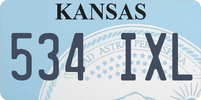 KS license plate 534IXL