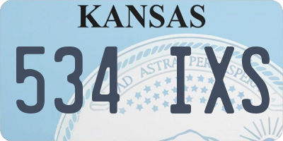 KS license plate 534IXS