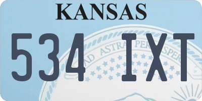 KS license plate 534IXT