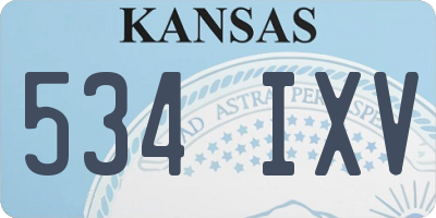 KS license plate 534IXV