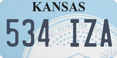 KS license plate 534IZA