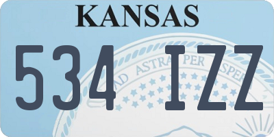 KS license plate 534IZZ