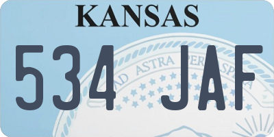 KS license plate 534JAF