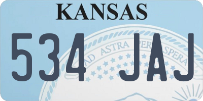 KS license plate 534JAJ