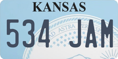 KS license plate 534JAM