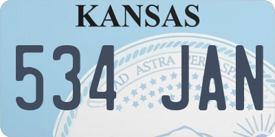 KS license plate 534JAN